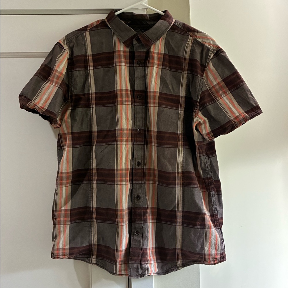 Prana Men's Multicolor Plaid Button Down Shirt
